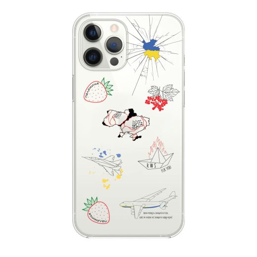 Чохол Oriental Case Tattoo stickers Ukraine Clear для iPhone 14 Pro