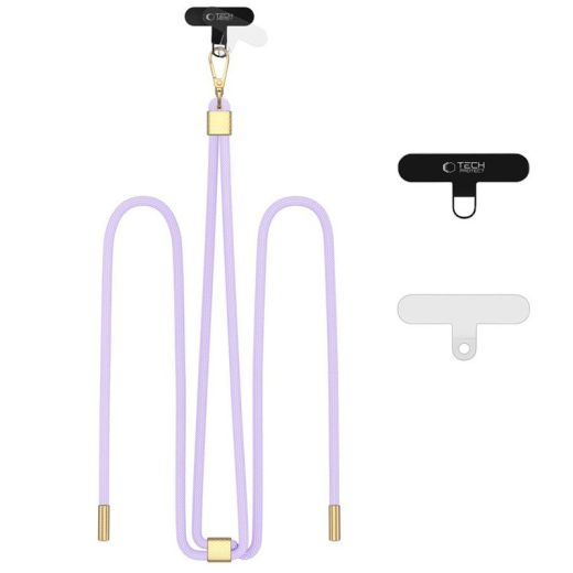 Ремінець Tech-Protect C2S Rope Crossbody Strap Lavender/Gold