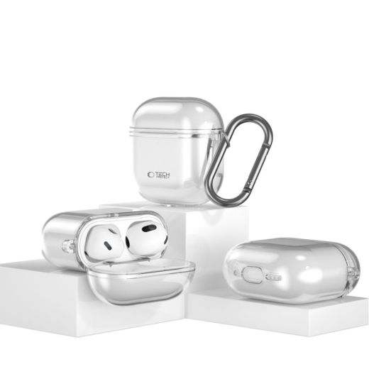 Чехол с карабином Tech-Protect Flexair Clear для AirPods 4 (2024)