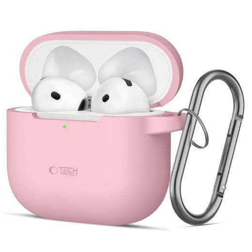 Силиконовый чехол с карабином Tech-Protect Silicone Hook Dusty Pink для AirPods 4 (2024)