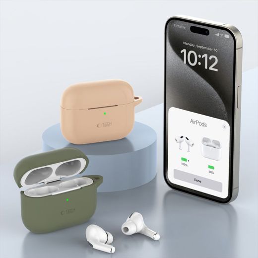 Силиконовый чехол с карабином Tech-Protect Silicone Hook Baby Blue для AirPods Pro 1 | 2 
