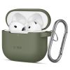 Силиконовый чехол с карабином Tech-Protect Silicone Hook Olive Green для AirPods 4 (2024)