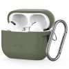 Силиконовый чехол с карабином Tech-Protect Silicone Hook Olive Green для AirPods Pro 1 | 2