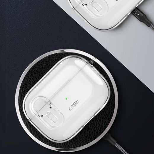 Тонкий чехол с карабином Tech-Protect Slim Hook Clear для AirPods 4 (2024)