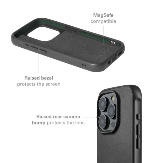 Шкіряний чохол Mujjo Shield Case Black для iPhone 15 Pro
