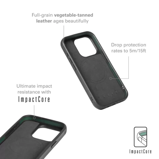 Шкіряний чохол Mujjo Shield Case Black для iPhone 15 Pro Max