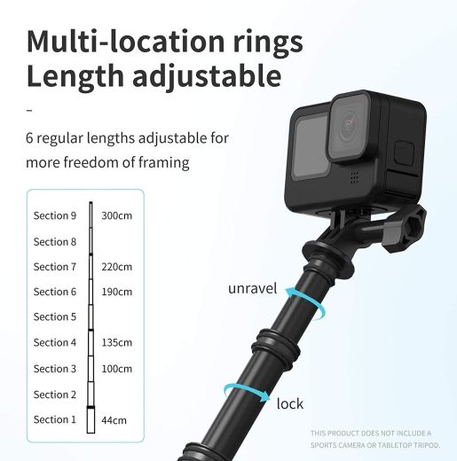 Палка для селфи Telesin Ultra Long Selfie Stick Pole (3 метри)