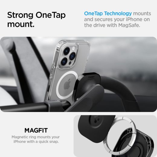Тримач для телефонів в машину Tesla Spigen OneTap 3 Screen Car Mount (MagFit) ITT90-3 (ACP06071)