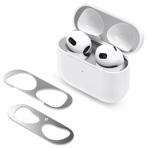 Захисна накладка Spigen Shine Shield Metallic Silver для зарядного кейсу AirPods 3