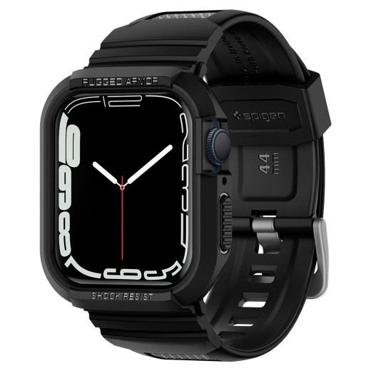 Чохол-ремінець Spigen Rugged Armor Pro Designed Black для Apple Watch 45mm | 44mm Series 9 | 8 | 7  (062CS25324)