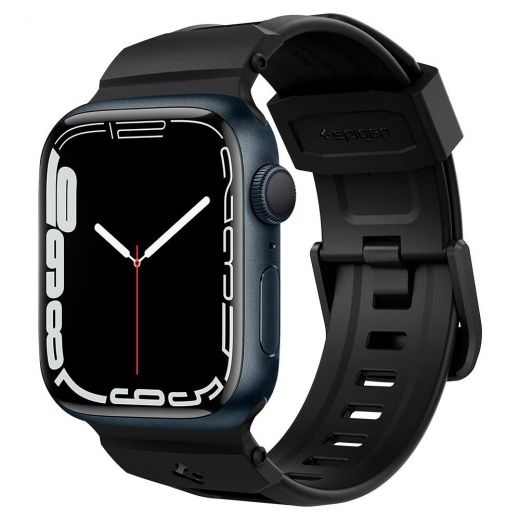 Ремешок Spigen Rugged Matte Black для Apple Watch 45mm | 44mm | 42mm (AMP02854)