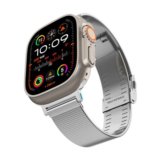 Металевий ремінець Spigen Sleek Link Silver для Apple Watch 49mm | 45mm | 44mm (AMP07224)