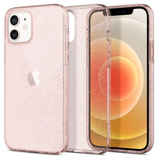 Чехол Spigen Liquid Crystal Glitter Rose Quartz для iPhone 12 | 12 Pro (ACS01699)