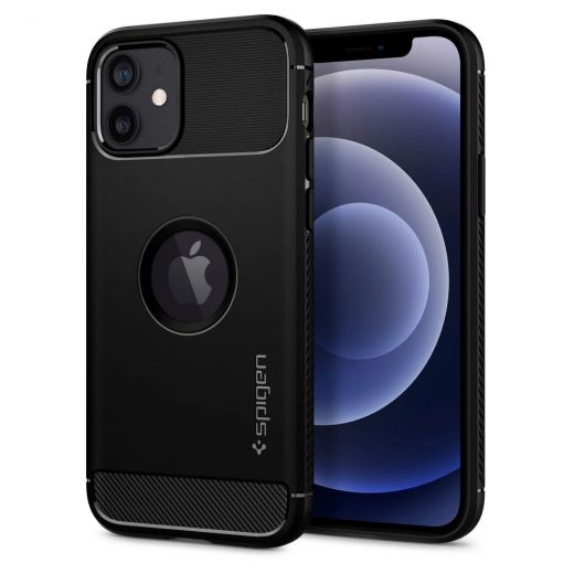 Чохол Spigen Rugged Armor Matte Black для iPhone 12 | 12 Pro (ACS01700)