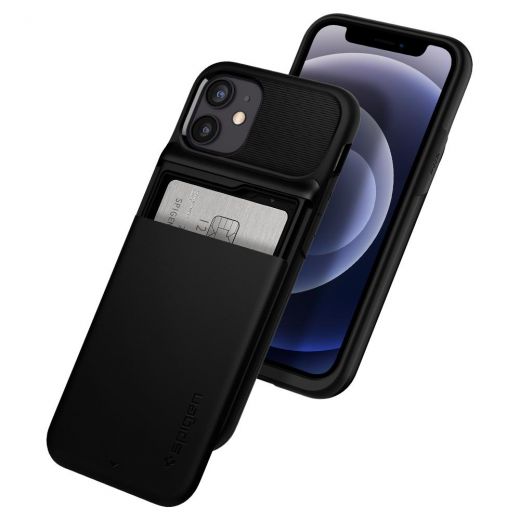 Чехол Spigen Slim Armor Wallet Black для iPhone 12 mini (ACS01549)