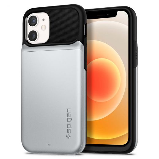 Чехол Spigen Slim Armor Wallet Satin Silver для iPhone 12 mini (ACS01552)