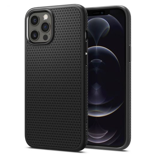 Чехол Spigen Liquid Air Matte Black для iPhone 12 | 12 Pro (ACS01701)