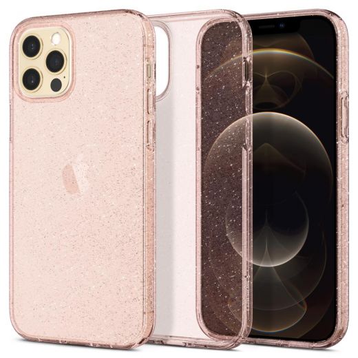 Чехол Spigen Liquid Crystal Glitter Rose Quartz для iPhone 12 | 12 Pro (ACS01699)