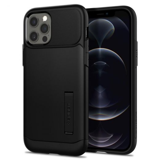 Чехол Spigen Slim Armor Black для iPhone 12 | 12 Pro (ACS01523)