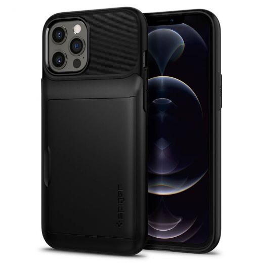 Чохол Spigen Slim Armor Wallet Black для iPhone 12 Pro Max (ACS01483)