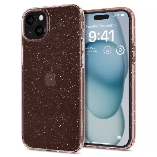 Чехол Spigen Liquid Crystal Glitter Rose Quartz для iPhone 15 (ACS06789)