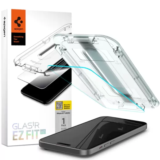 Захисне скло Spigen Glas.TR EZFIT HD (1 шт.)  для iPhone 16 | 15 (AGL06907)