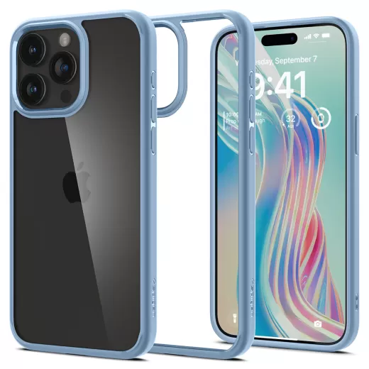Прозорий чохол Spigen Ultra Hybrid Sierra Blue для iPhone 15 Pro Max (ACS06572)