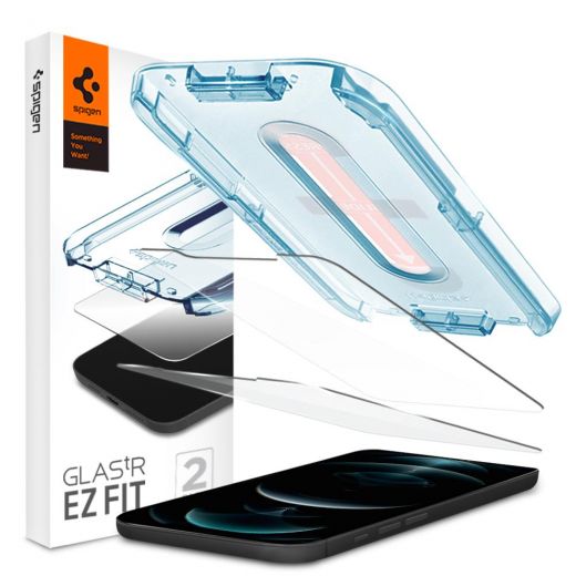Захисне скло Spigen Screen Protector EZ FIT GLAS.tR SLIM для iPhone 12 | 12 Pro