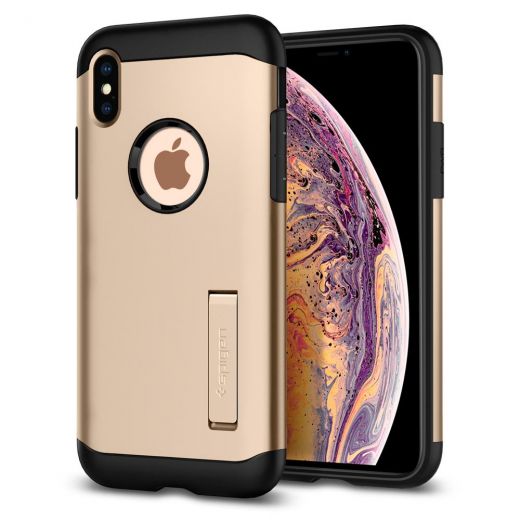 Чехол Spigen Slim Armor Champagne Gold для iPhone XS Max