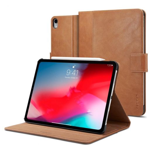 Чехол Spigen Stand Folio (Version 2) Brown для iPad Pro 11" (2018)