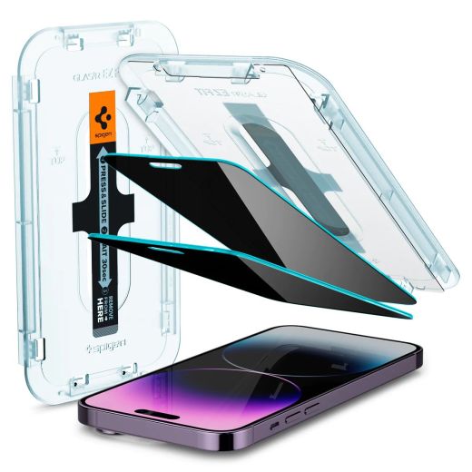 Захисне скло Spigen Screen Protector EZ FIT GLAS.tR Privacy для iPhone 14 Pro Max (AGL05203)