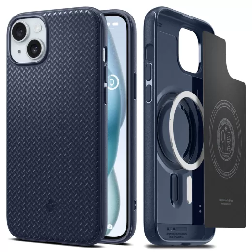 Чехол Spigen Mag Armor (MagFit) Navy Blue для iPhone 15 (ACS06816)