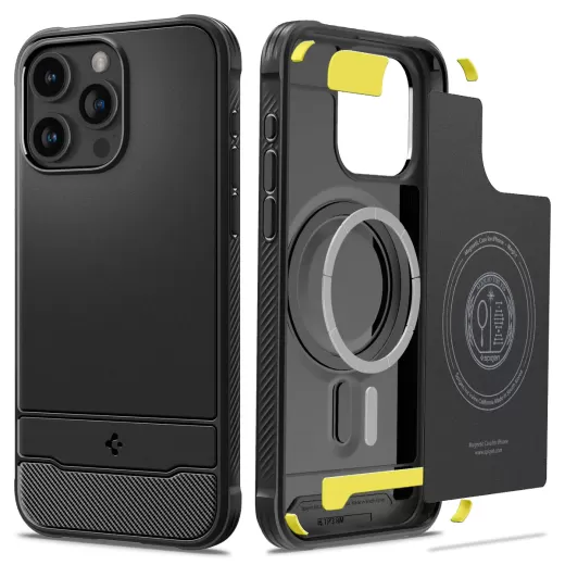 Чехол Spigen Rugged Armor (MagFit) Matte Black для iPhone 15 Pro (ACS06703)