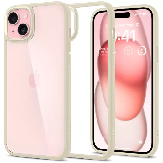 Прозорий чохол Spigen Ultra Hybrid Mute Beige для iPhone 15 Plus (ACS06658)
