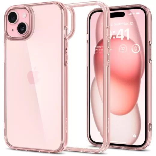 Прозрачный чехол Spigen Ultra Hybrid Rose Crystal для iPhone 15 (ACS06795)