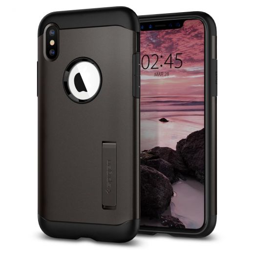 Чохол Spigen Slim Armor Gunmetal для iPhone XS