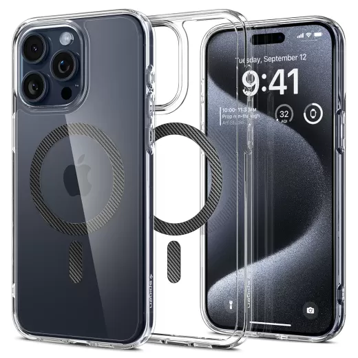 Чехол Spigen Ultra Hybrid (MagFit) Carbon Fiber для iPhone 15 Pro (ACS06717)