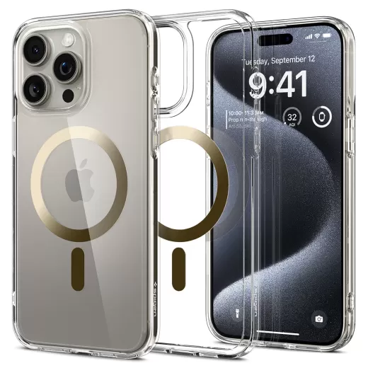 Чохол Spigen Ultra Hybrid (MagFit) Gold для iPhone 15 Pro (ACS06718)