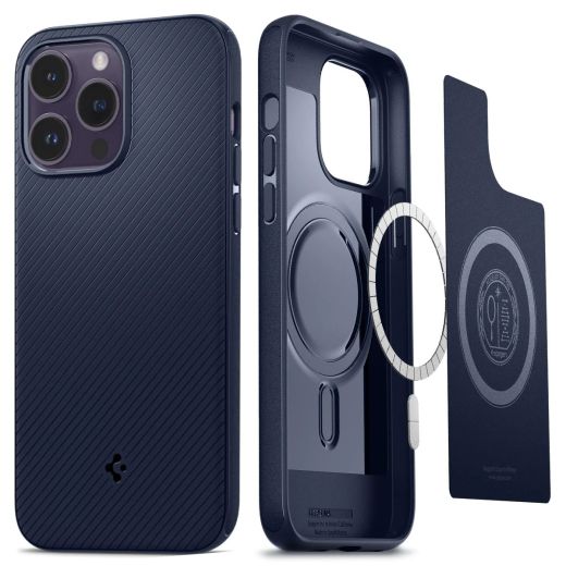 Чехол Spigen Mag Armor (MagFit) Navy Blue для iPhone 14 Pro (ACS04990)