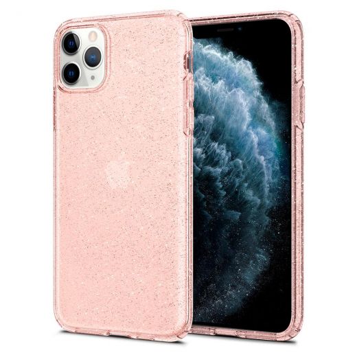 Чехол Spigen Liquid Crystal Glitter Rose Quartz для iPhone 11 Pro Max