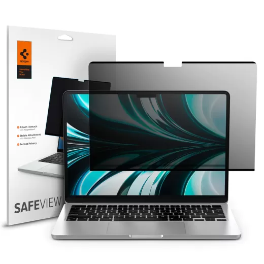 Защитная пленка антишпион Spigen Screen Protector Safe View Transperensy для Macbook Air 13.6" M2 | M3 (2023 | 2024) (AFL06253)