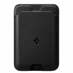 Шкіряний чохол-гаманець з підставкою Spigen MagSafe Card Holder Valentinus Black (AFA05760) для iPhone