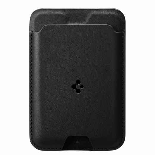 Шкіряний чохол-гаманець з підставкою Spigen MagSafe Card Holder Valentinus Black для iPhone 12 mini | 12 | 12 Pro | 12 Pro Max