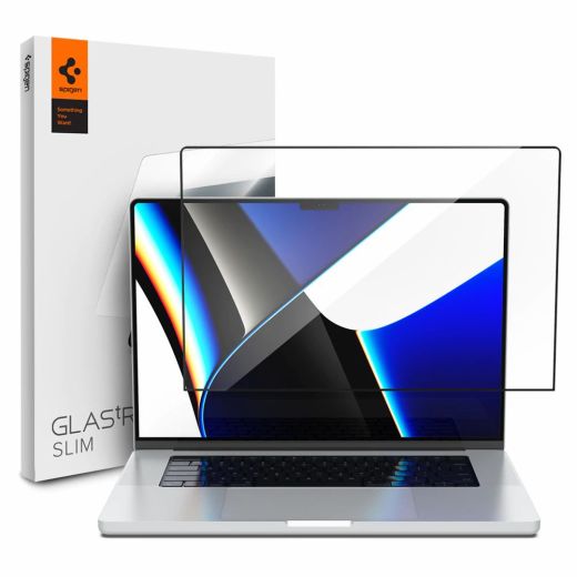 Защитное стекло Spigen Screen Protector Glas.tR SLIM для MacBook Pro 14" M1 | M2 (2021 | 2023) (AGL04234)