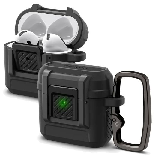 Захисний чохол з карабіном Spigen Lock Fit Matte Black для Apple AirPods 4 (ACS09020)