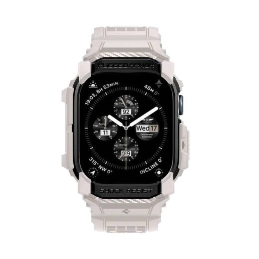 Противоударный чехол с ремешком Spigen Rugged Armor Pro Dune Beige для Apple Watch Series 10 (2024) 46мм (ACS08607)