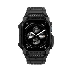 Протиударний чохол з ремінцем Spigen Rugged Armor Pro Matte Black для Apple Watch Series 10 (2024) 46мм (ACS08604)