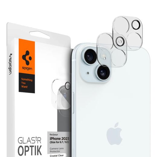 Защитное стекло для камеры Spigen Optik Lens Protector Crystal Clear для iPhone 15 | iPhone 15 Plus (AGL06916)