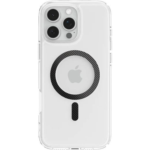 Прозорий чохол Spigen Ultra Hybrid MagSafe Carbon Fiber для iPhone 16 Pro (ACS08131)