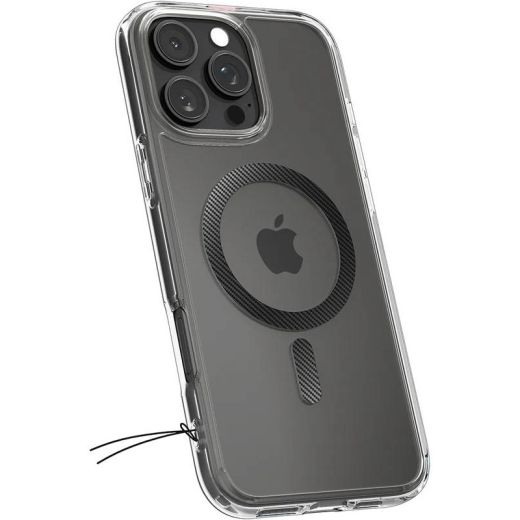 Прозорий чохол Spigen Ultra Hybrid MagSafe Carbon Fiber для iPhone 16 Pro (ACS08131)